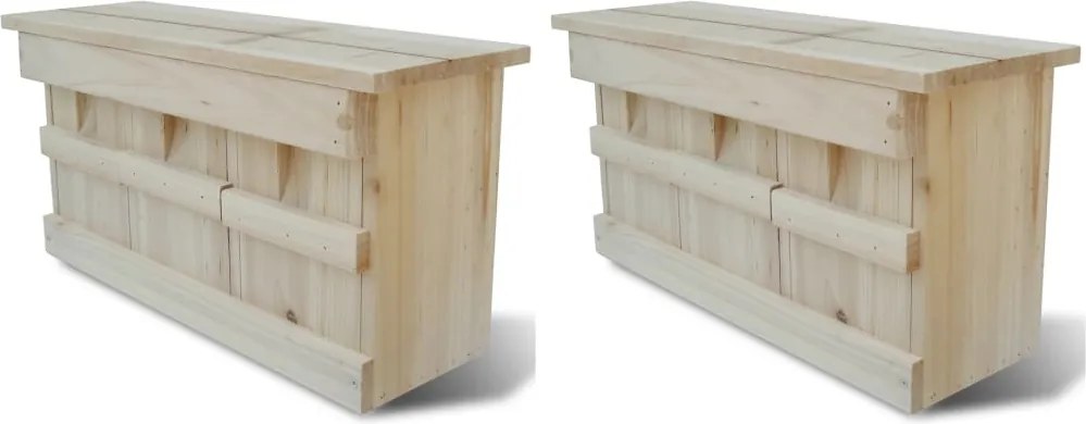 vidaXL 2 darab fa verébház 44 x 15,5 x 21,5 cm
