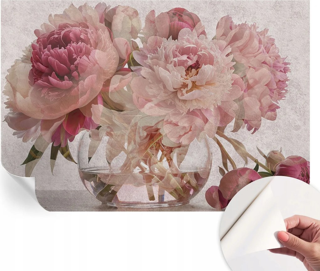 Öntapadós tapéta Divatos 3D fali ragasztóval Bazsarózsa fekete 152x104 cm