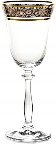 Borospohár Víz arany 350 ml Bohemia Angela Díszített 6 db