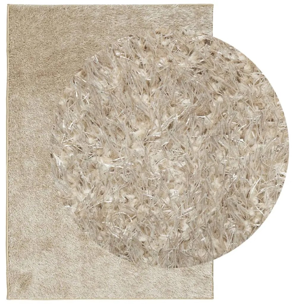 ISTAN bézs hosszú szálú fényes szőnyeg 160 x 230 cm