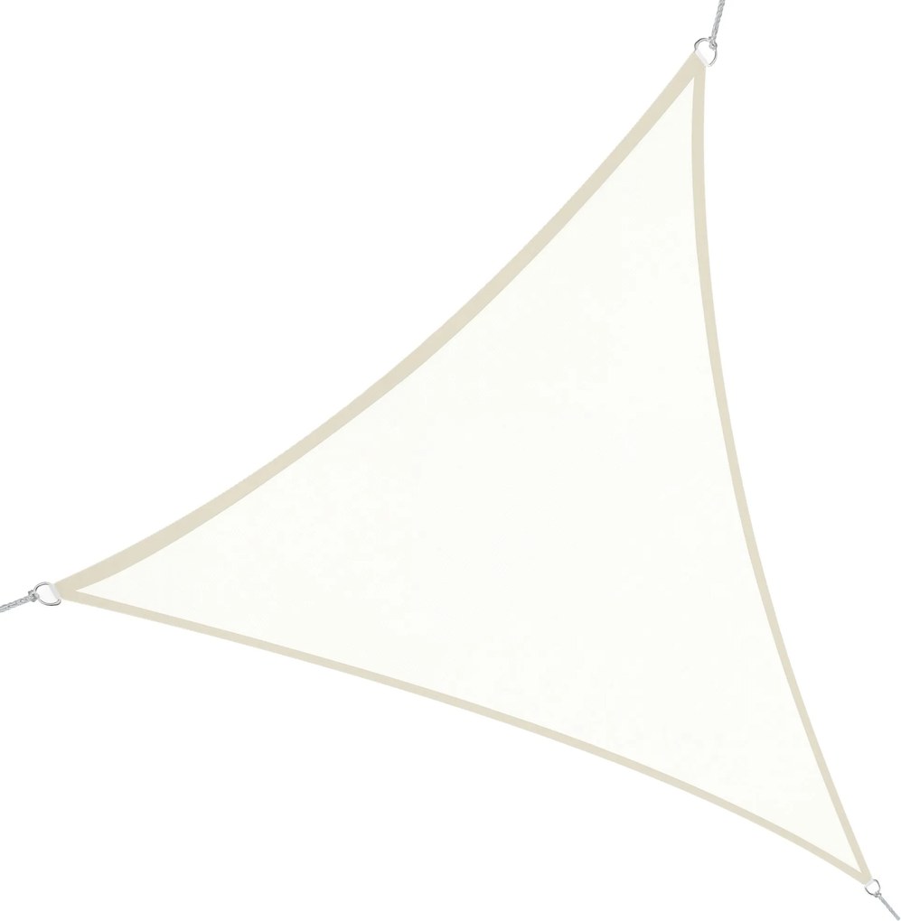 Outsunny Krém színű Vitorla Napernyő Háromszög Pamut Anyag Kert, Strand, Kemping Árnyékoló Vitorla (változatos színekben és méretekben), 6x6x6 méteres