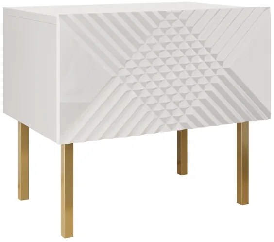 Éjjeliszekrény EXITO 46x50 cm fehér/arany