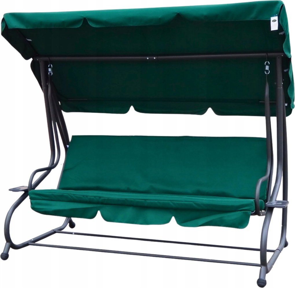 Családi kerti hinta napellenzővel Zöld Textil 2x1 Állítható
