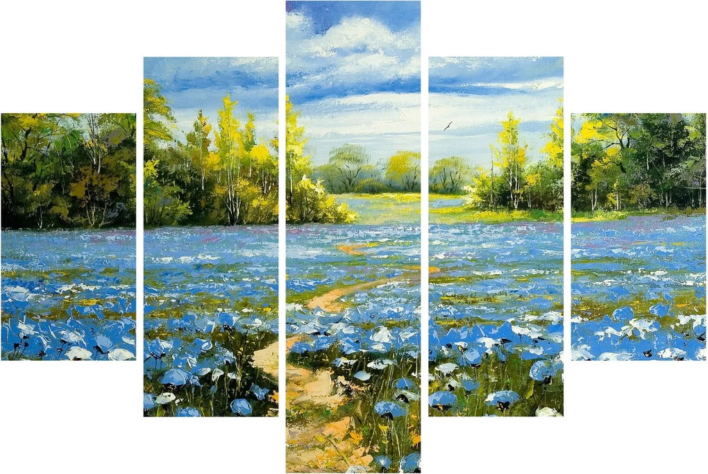 Kép - ösvény a mezőn, olajfestmény (150x105 cm)