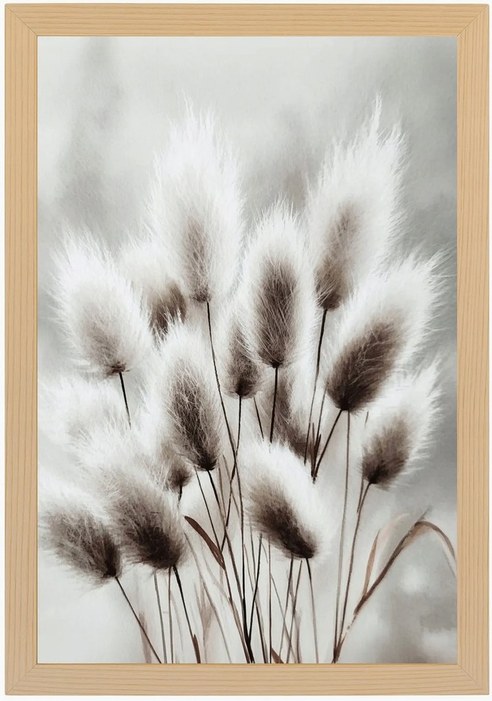 Poszter Keret Fa Akvarell Természet Növényzet Fű Szürke 40x60
