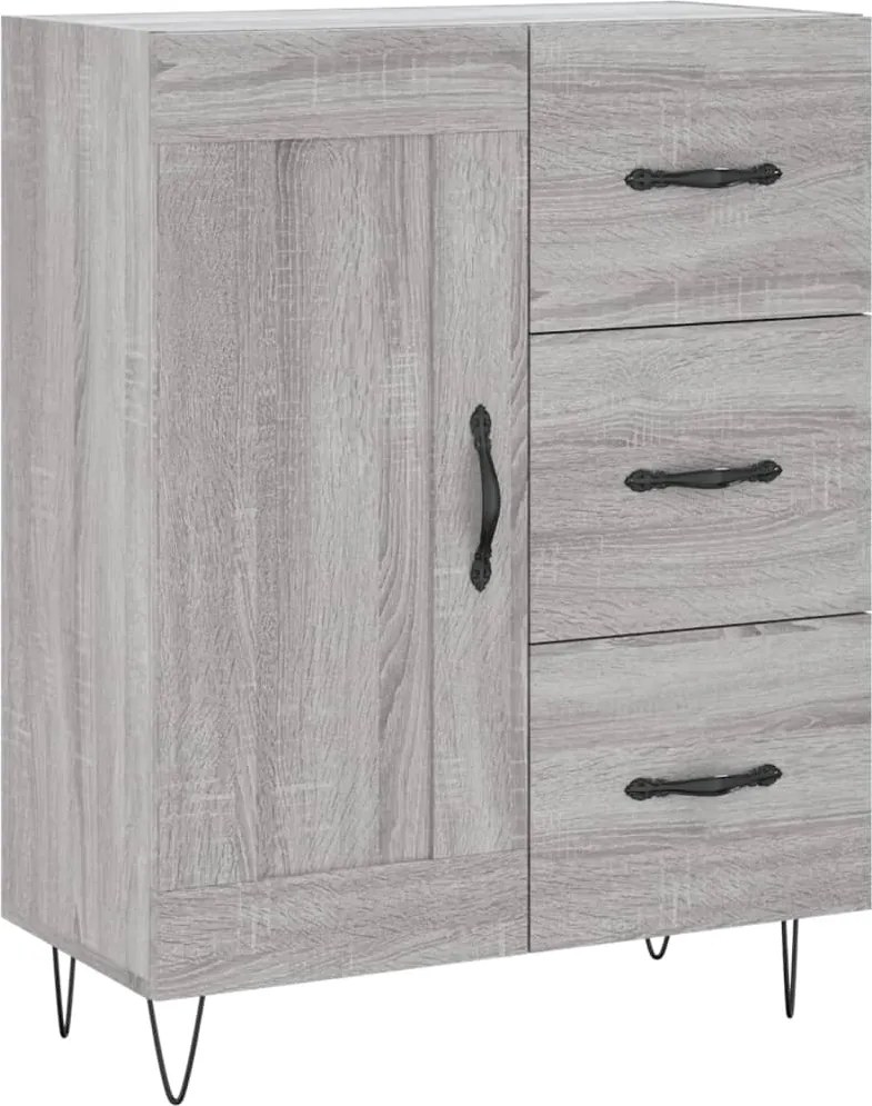 vidaXL szürke sonoma színű szerelt fa tálalószekrény 69,5 x 34 x 90 cm