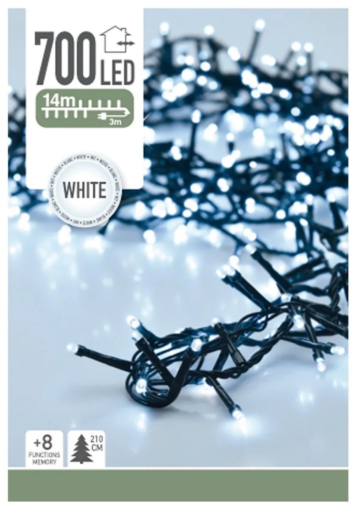 Twinkle karácsonyi fényfüzér, fehér, 700 LED-es, 14 m
