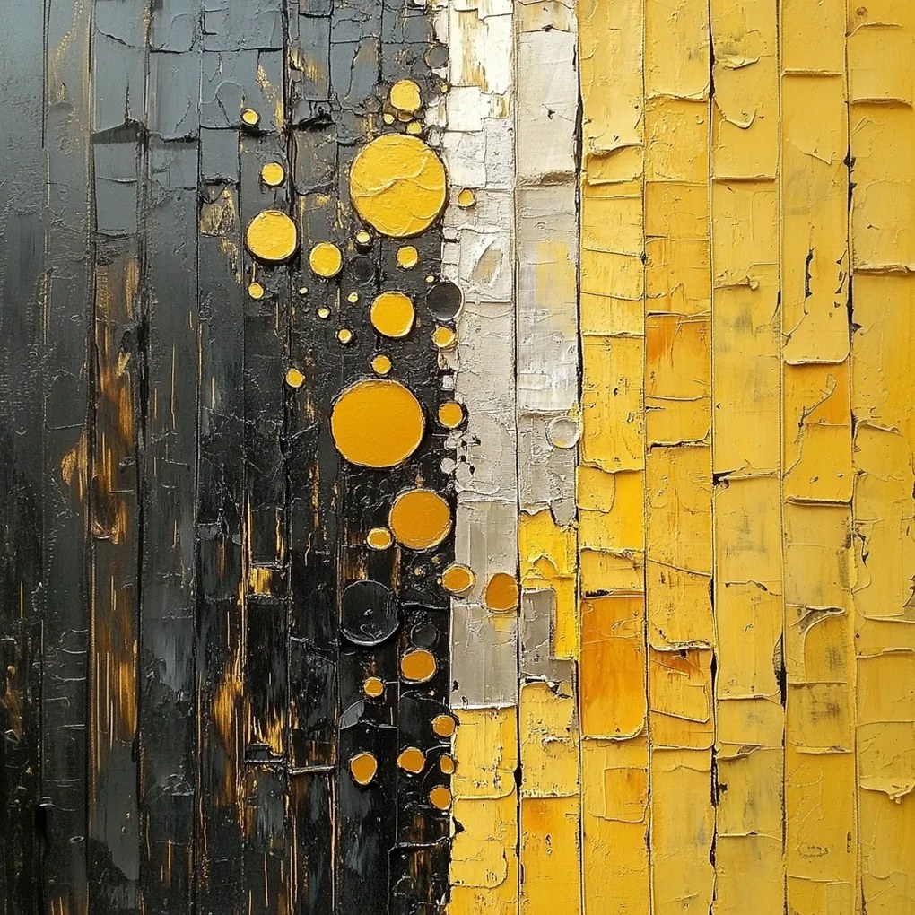 Canvas Vászonkép Absztrakt Geometria Fekete Arany Kerékcsíkok 80x80