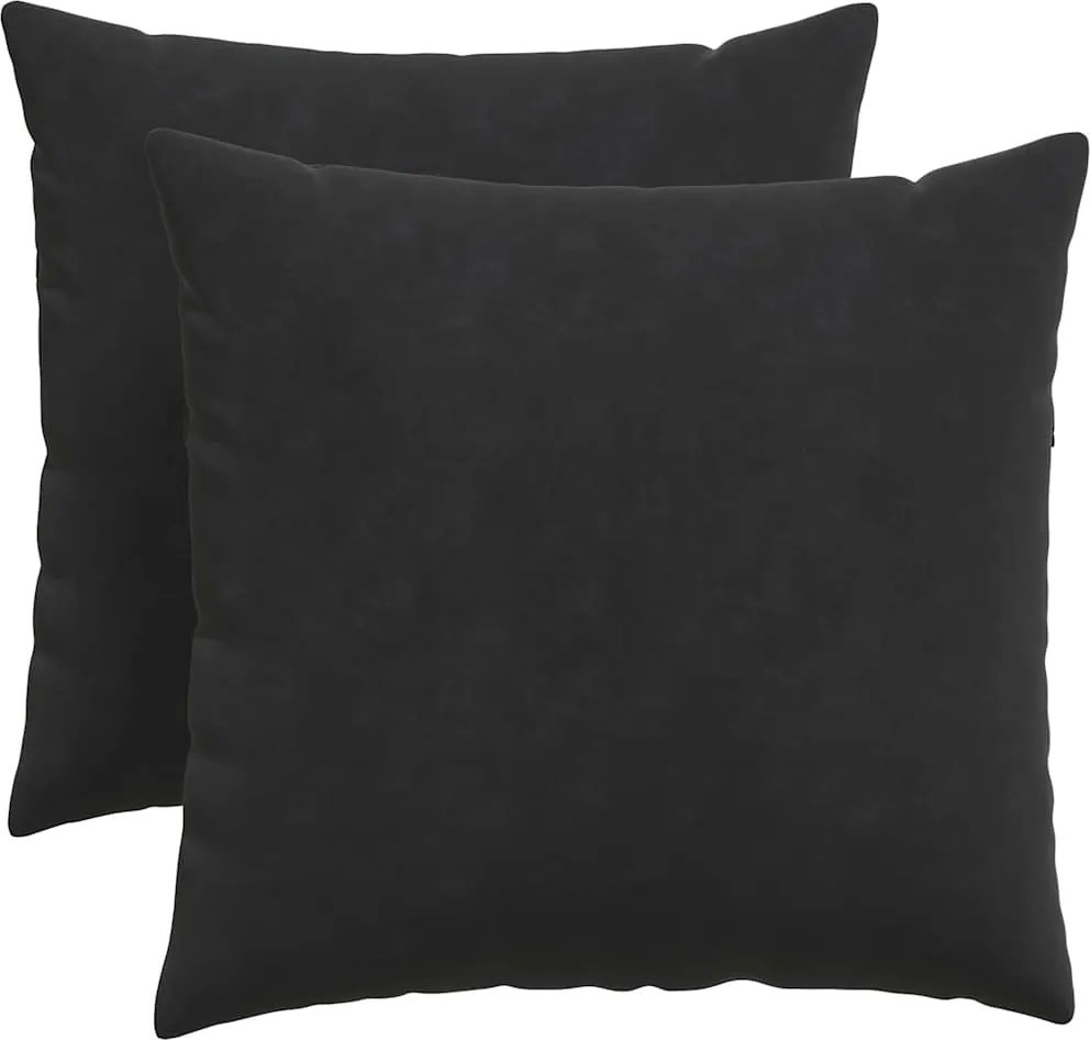 vidaXL Kanapé párnák 2 pcs Fekete 50 x 50 cm Bársonyos szövet