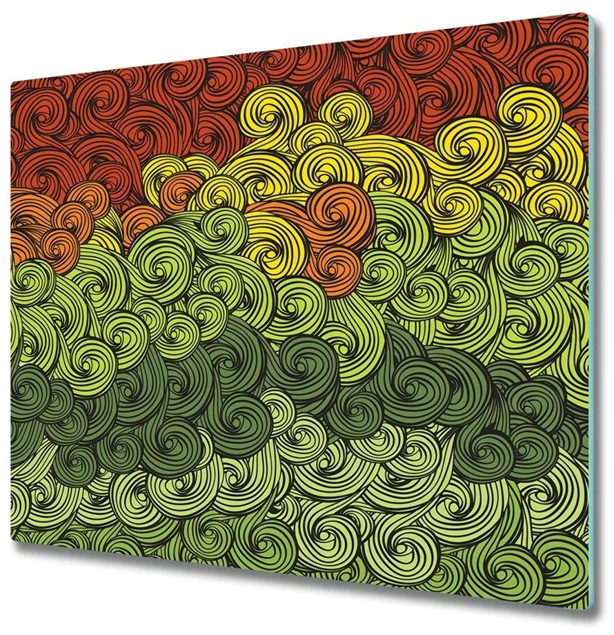 Üveg vágódeszka színes hullámok 60x52 cm