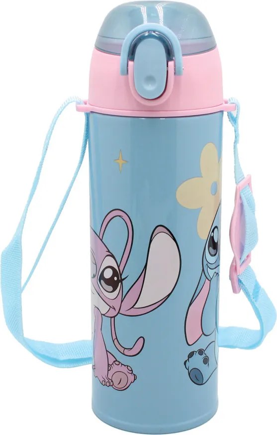 Disney Lilo és Stitch, a csillagkutya Universe alumínium thermo szívószálas kulacs 450 ml