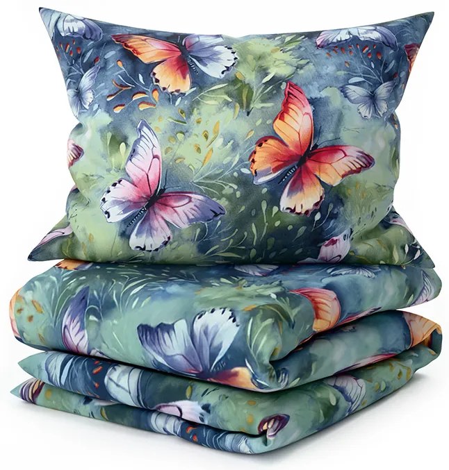 Mikroszálas ágynemű COLORFUL BUTTERFLY, színes Ágyneműhuzat mérete: 2 db 70 x 90 cm | 200 x 220 cm
