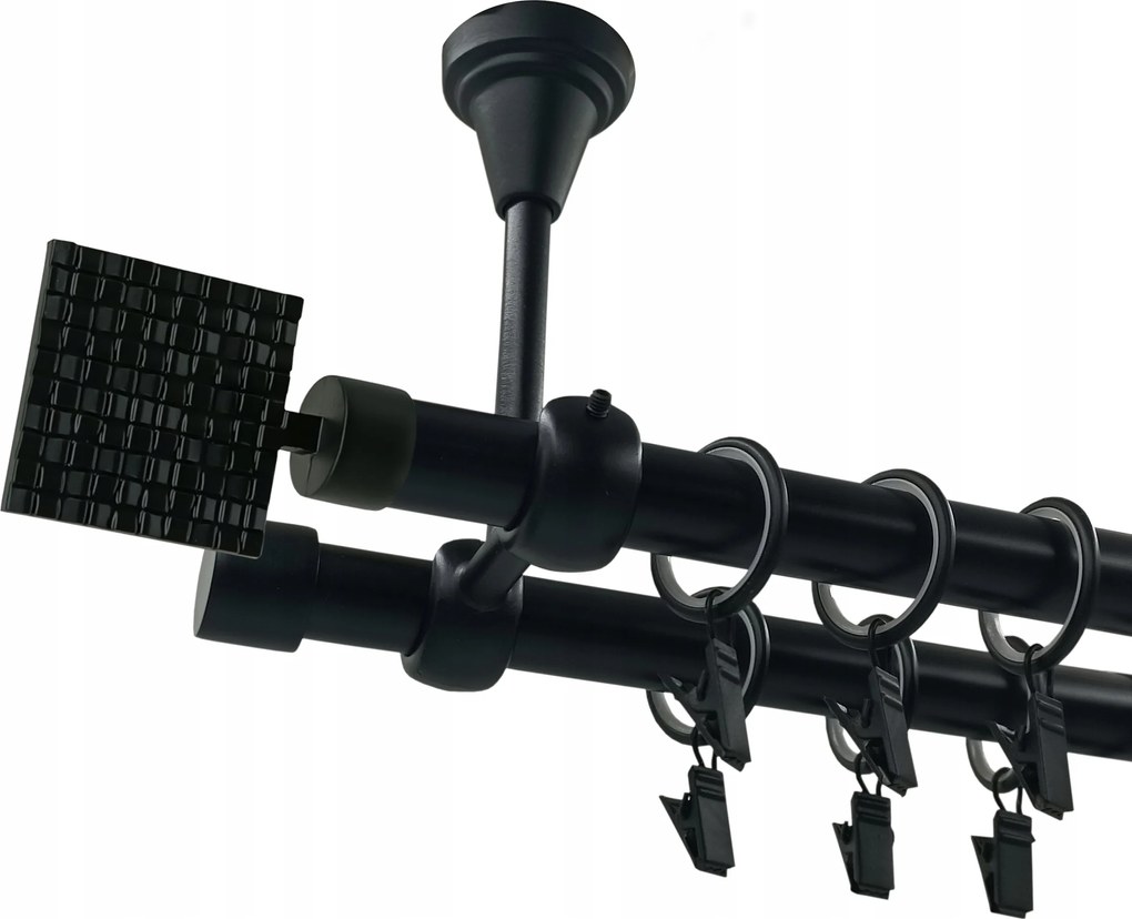 Mennyezeti Függönykarnis Fekete Matt 19+19mm Prima 120cm