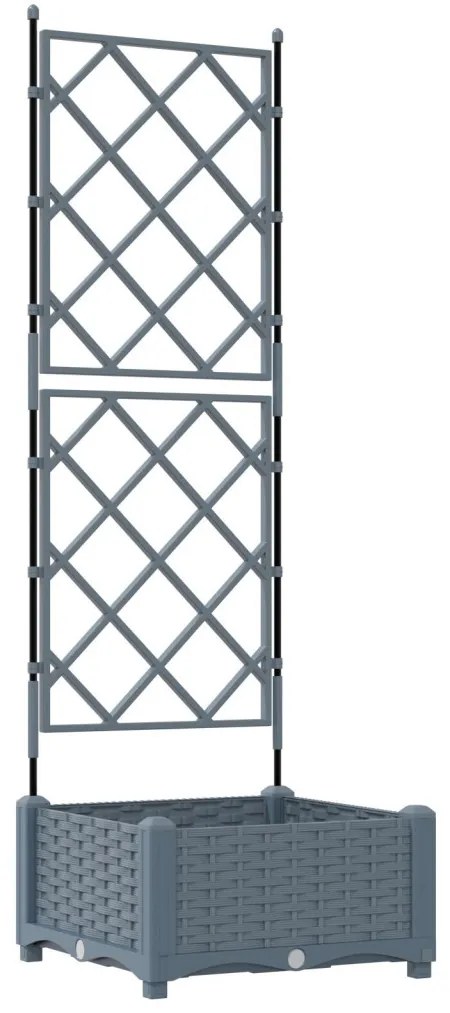 Virágcserép Trellis-szel Világosszürke 40x40x125.5 cm