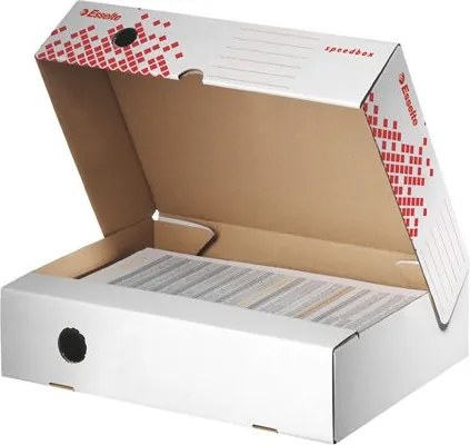 Archiválódoboz, A4, 80 mm, felfelé nyíló, karton, ESSELTE Speedbox, fehér (E623910)