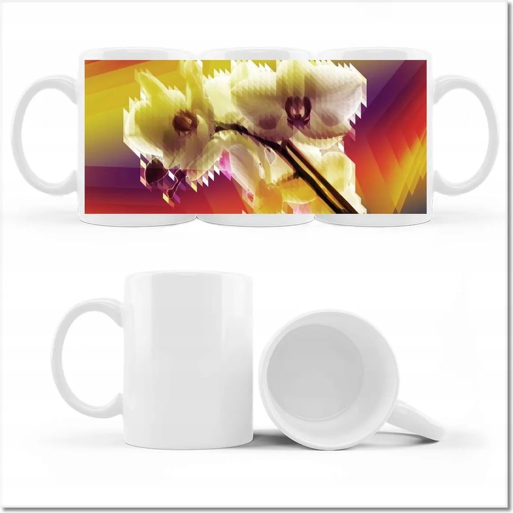 Orchidea mintás bögre Gyönyörű virágok