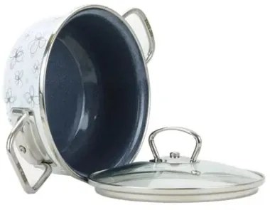 Belis Smaltált serpenyő fedéllel Premium, fehér,20 cm, 2,3 l, 2,3 l