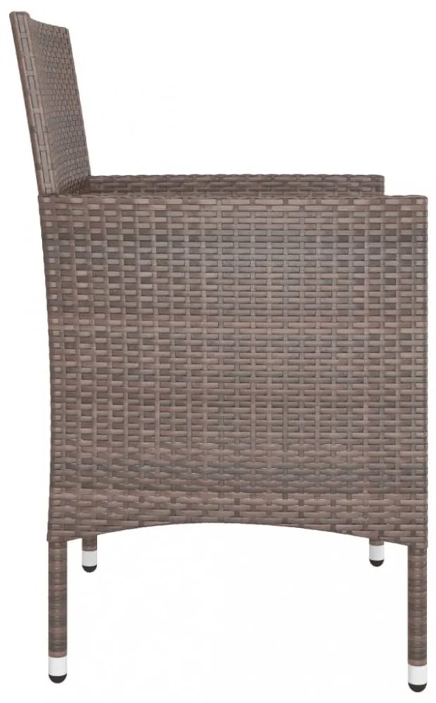 4 részes barna kerti polyrattan szék- és zsámolyszett