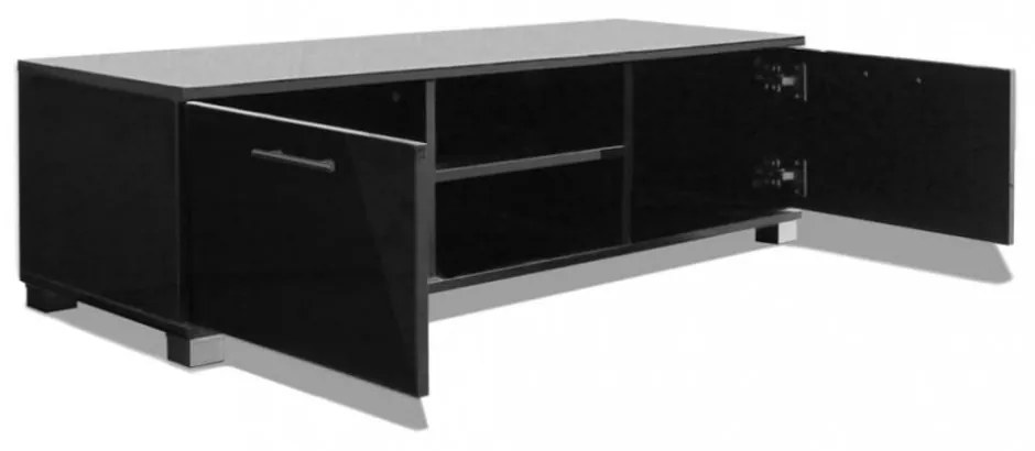 magasfényű fekete TV-szekrény 120 x 40,5 x 35 cm