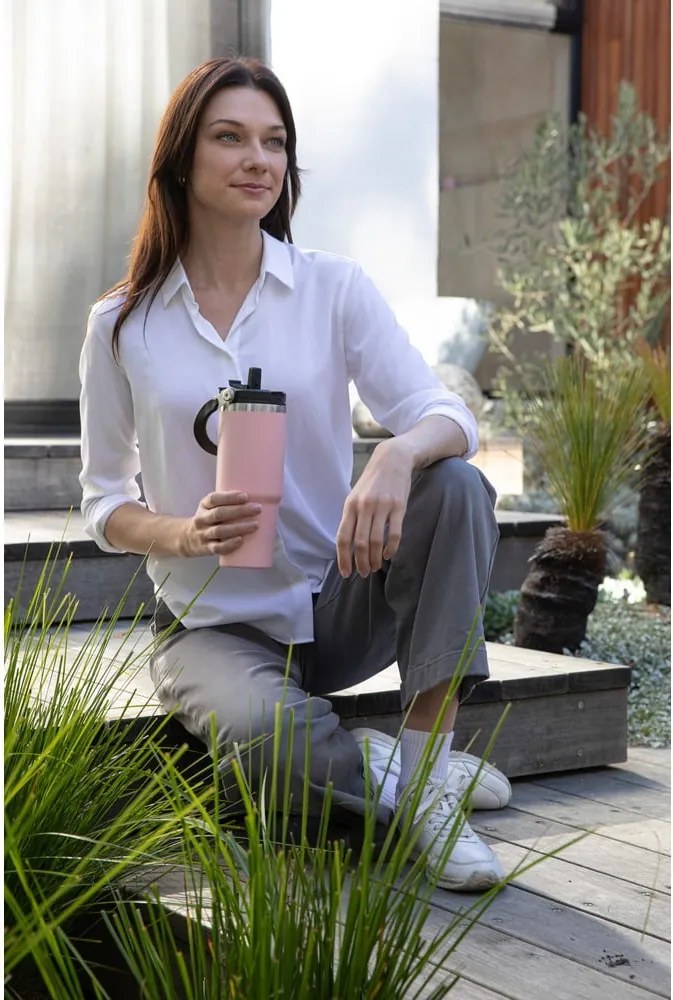 Zsályaszínű rozsdamentes acél utazó ivópalack 1 l Eco – Ladelle