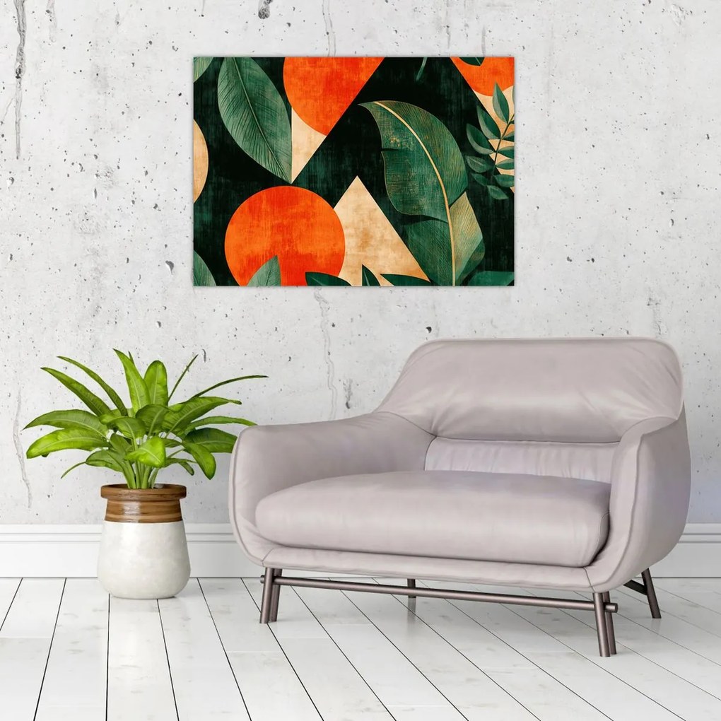 Üveg kép - Geometrikus természeti minták II. (70x50 cm)