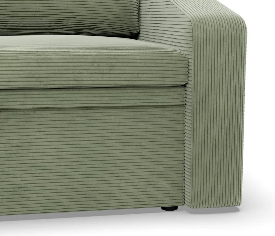 Vertico fekvőfotel, 80 cm széles, kordbársony, zöld