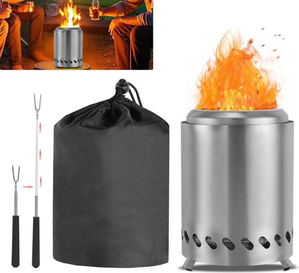 Kandalló hordozható acél pellet tűztér, fa