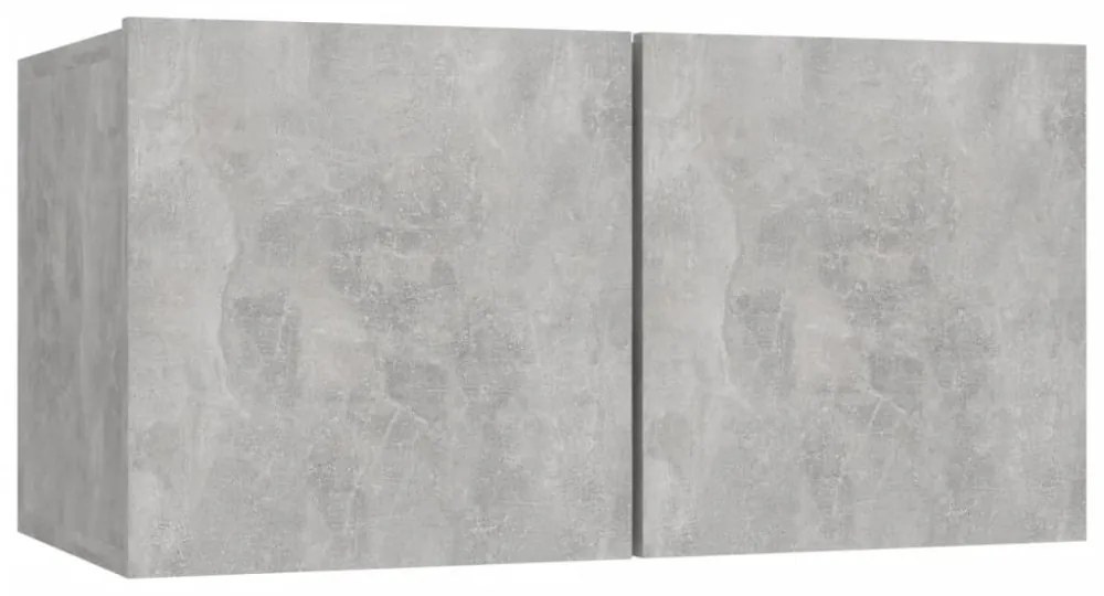 3 db betonszürke függő TV-szekrény 60 x 30 x 30 cm