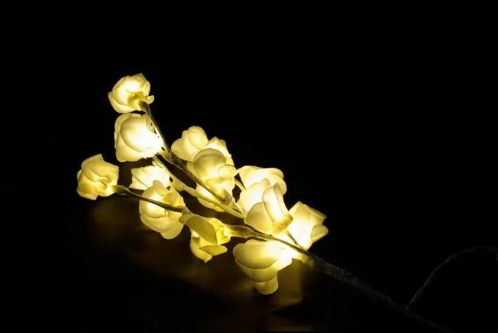 GARTHEN Fénydekoráció Dekoratív rózsák 16 LED 45 cm