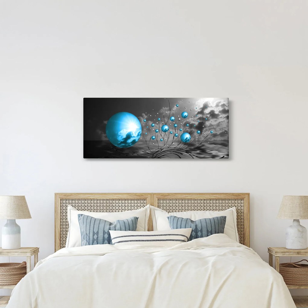 Sötétkék gömbök képe (120x50 cm)