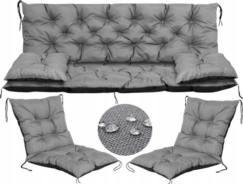 Kerti padpárna 150x60x50 cm 2 db székpárna 50x50x50 cm