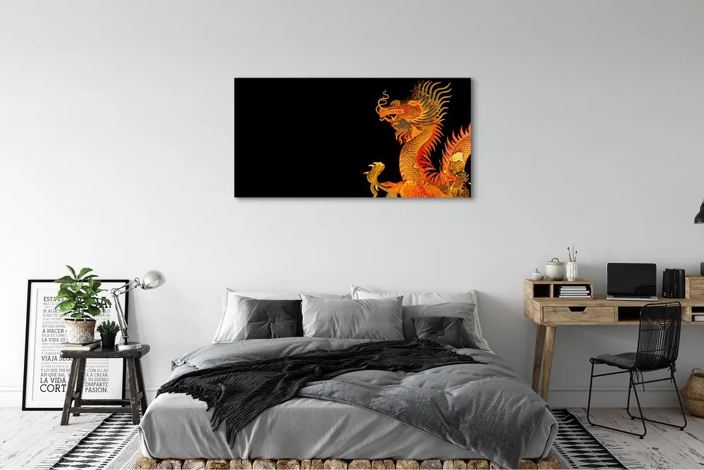 Canvas képek Japán arany sárkány 125x50 cm