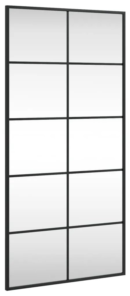 fekete téglalap alakú vas fali tükör 50 x 100 cm
