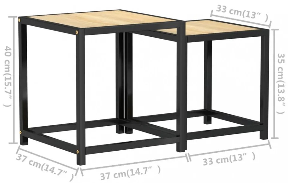 2 db sonoma-tölgyszínű MDF dohányzóasztal