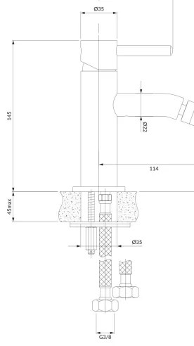 OMNIRES Y1220CR - Bidécsap Y 14,5 cm fényezett króm