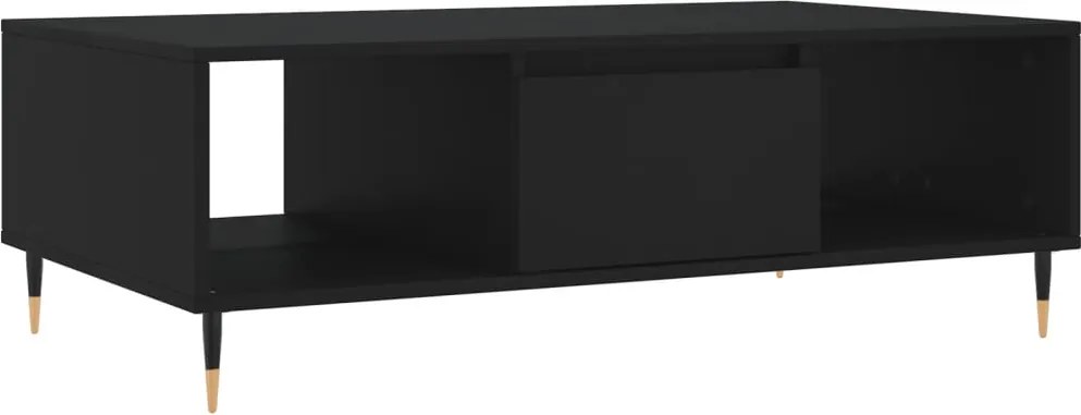 vidaXL fekete szerelt fa dohányzóasztal 104 x 60 x 35 cm