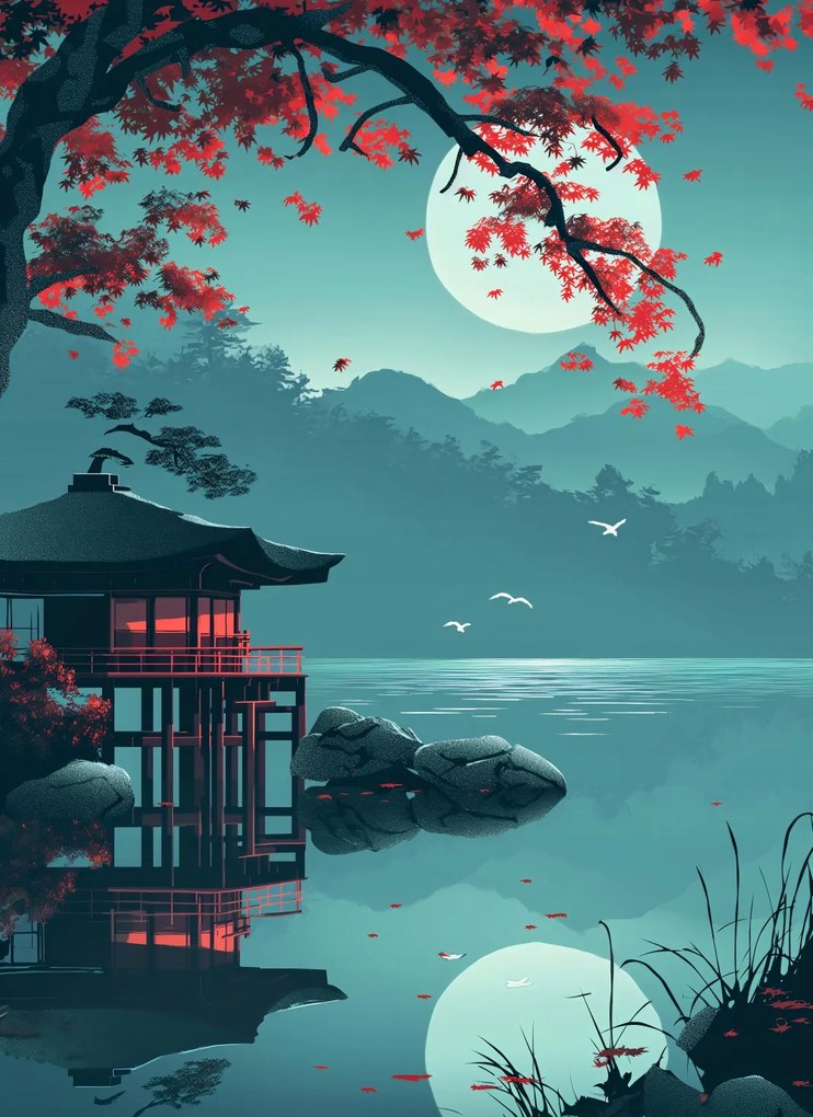 Poszter 40x55cm Japán pavilon