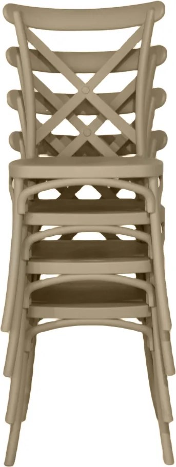 Rakásolható szék, szürkésbarna, SAVITA