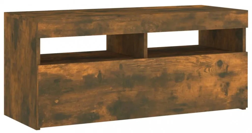 füstös tölgy színű TV-szekrény LED-ekkel 90 x 35 x 40 cm