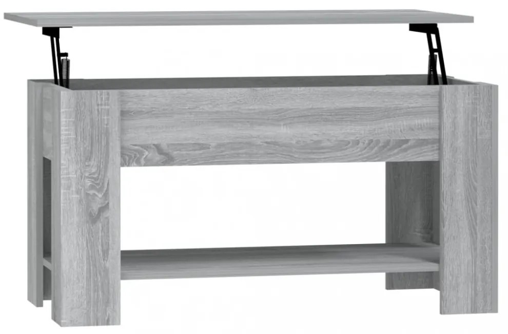 szürke sonoma színű szerelt fa dohányzóasztal 101x49x52 cm