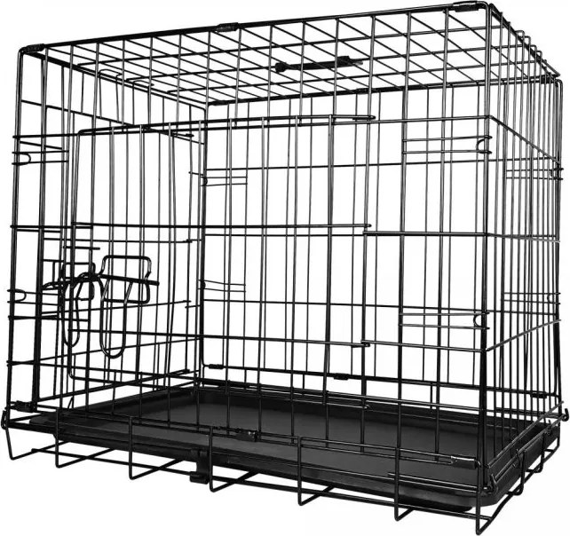 Leopet® Kutyaketrec összecsukható 76 x 45 x 51,5 cm M fekete