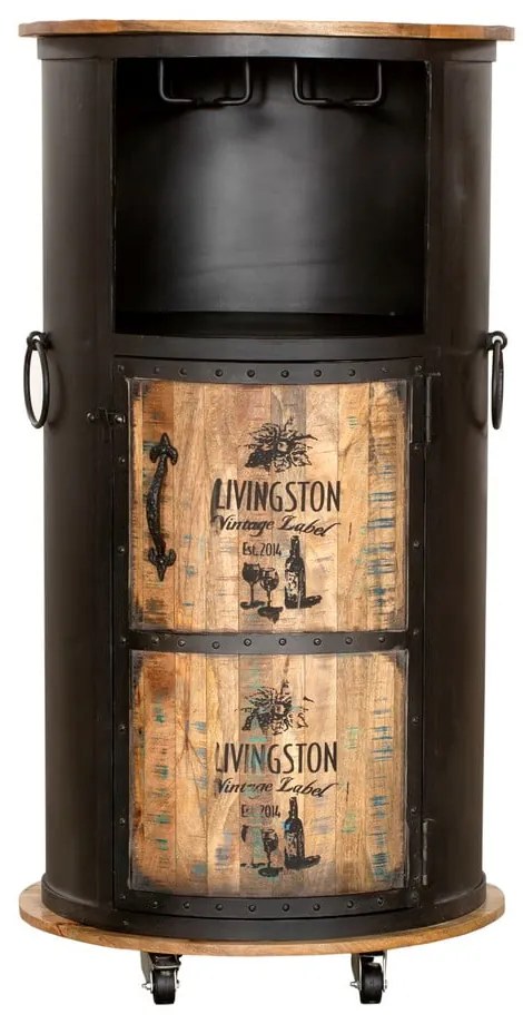 Fekete fém bortartó szekrény, palackok száma 9, 60x115 cm Luni – Interia Home & Living