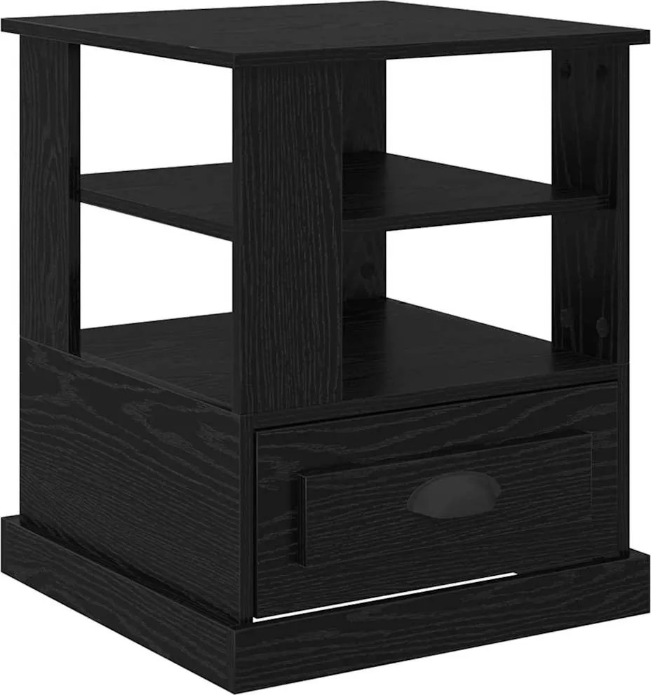 vidaXL Éjjeliszekrény fiókkal Fekete tölgy 50 x 50 x 60 cm Faanyag