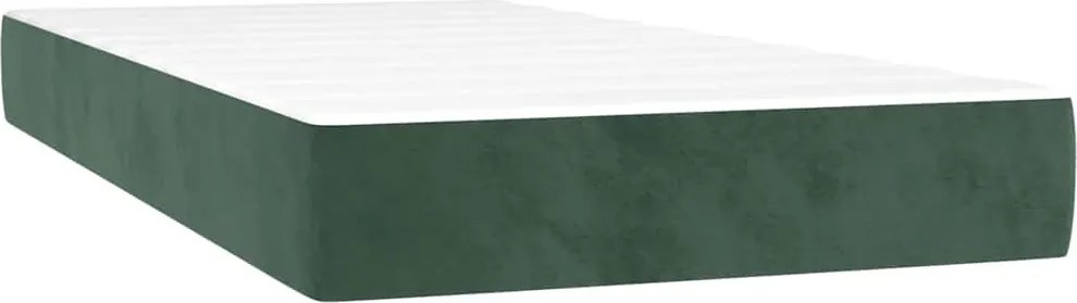 vidaXL sötétzöld bársony zsebrugós ágymatrac közepes keménységű 90x220x20 cm