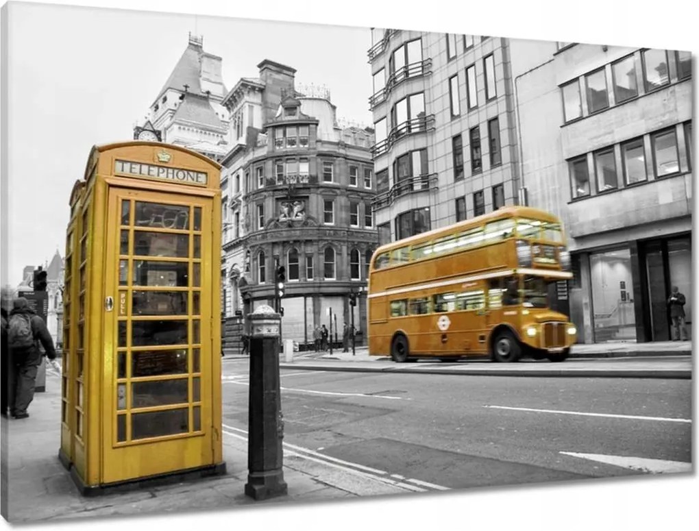 Vászonkép 90x60 Sárga londoni busz