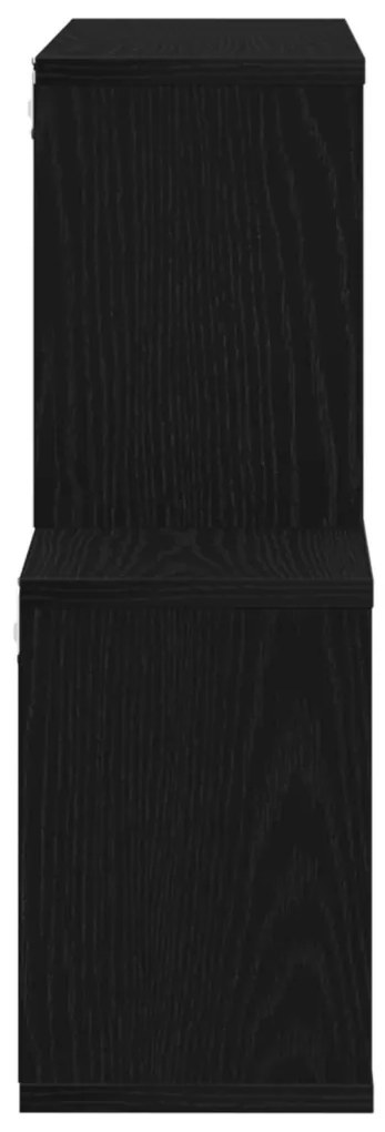 Fekete Tölgy Fali Szekrény 76x15x53 cm Mérnöki Fából