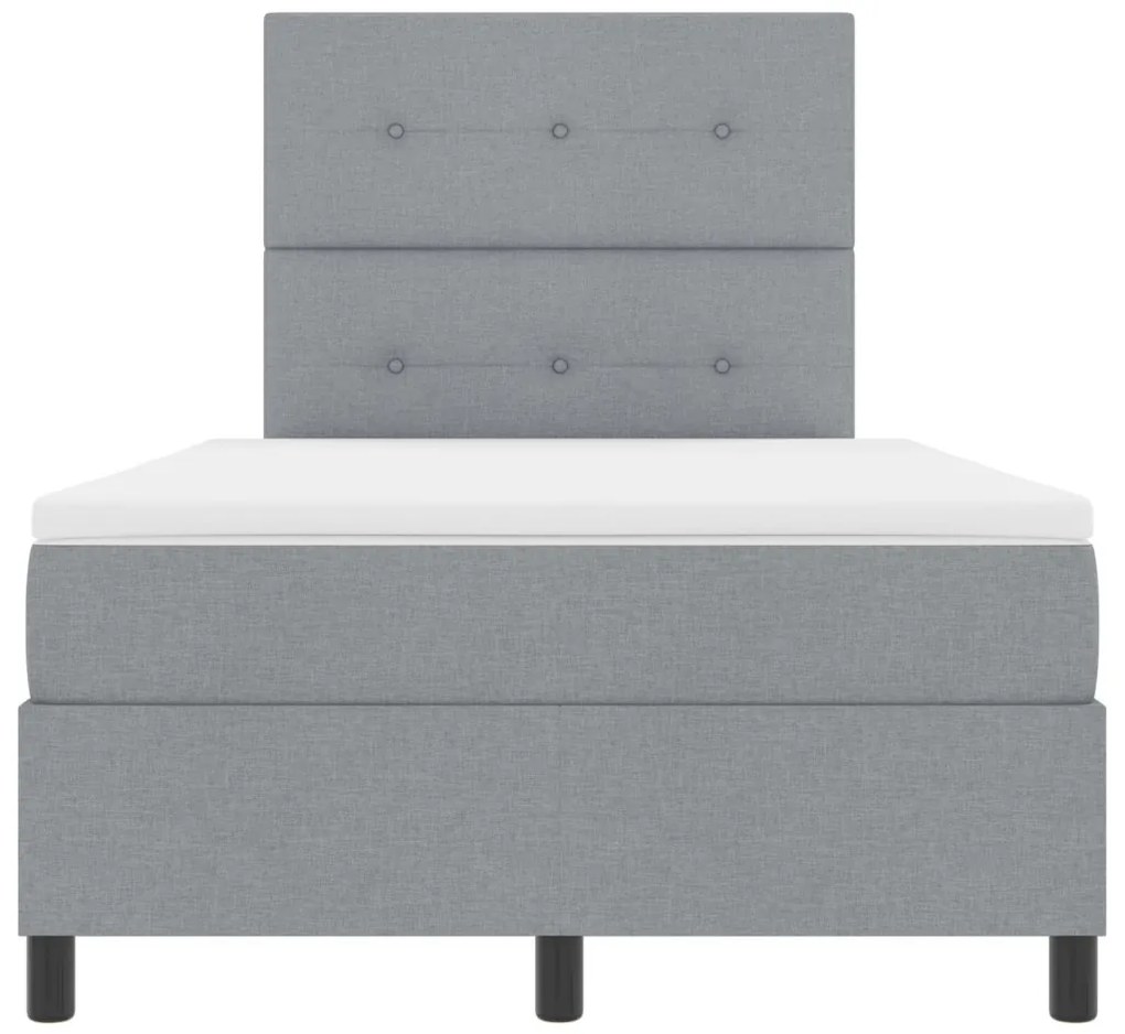 Box Spring Ágy Mattal Világosszürke 120x200 cm Szövet
