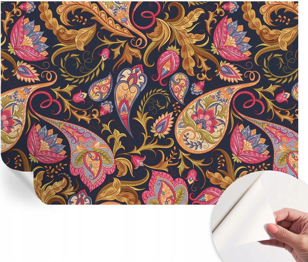 Öntapadós fotótapéta Falra 3D Loft Színes paisley 152x104 cm