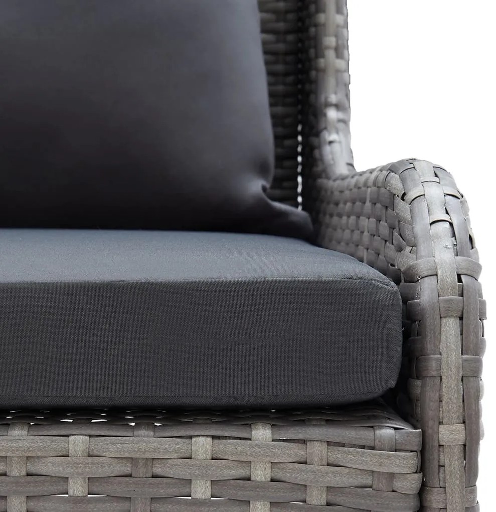 2 db szürke polyrattan kerti sarokkanapé