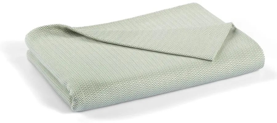 Zöld pamut ágytakaró franciaágyra 240x260 cm Lines - Mijolnir